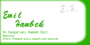 emil hambek business card